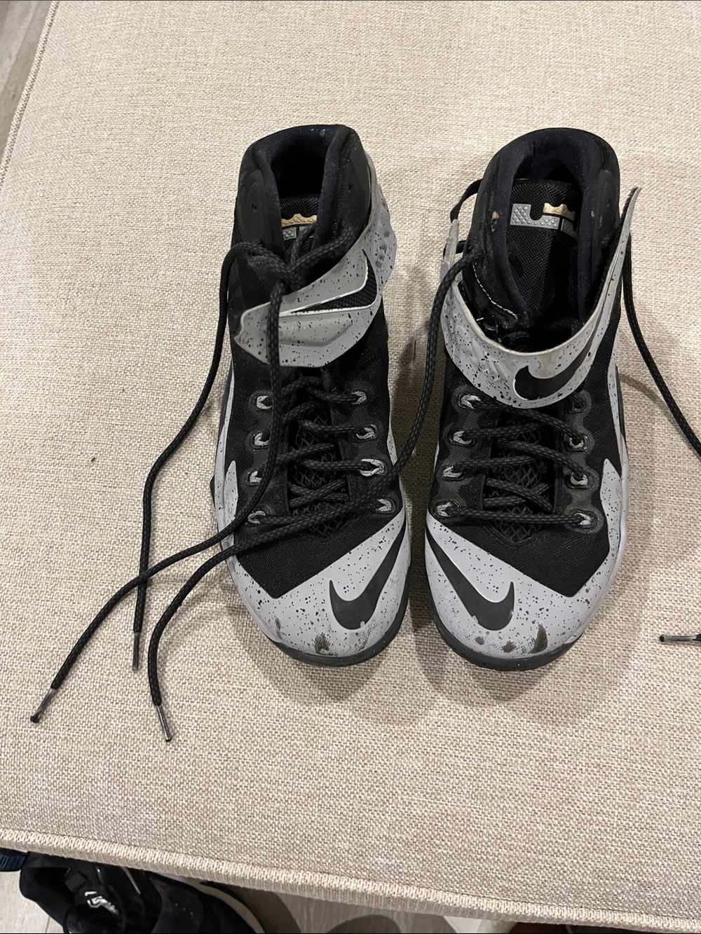 Nike Black and Gray Speckled High-Top Sneakers